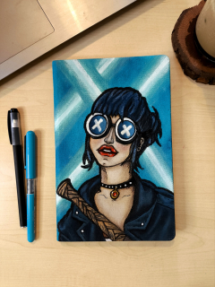 Blue XGirl - El Çizimi A5 Tarihsiz Ajanda