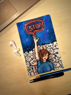 Rebellious Girl - El Çizimi A5 Tarihsiz Ajanda